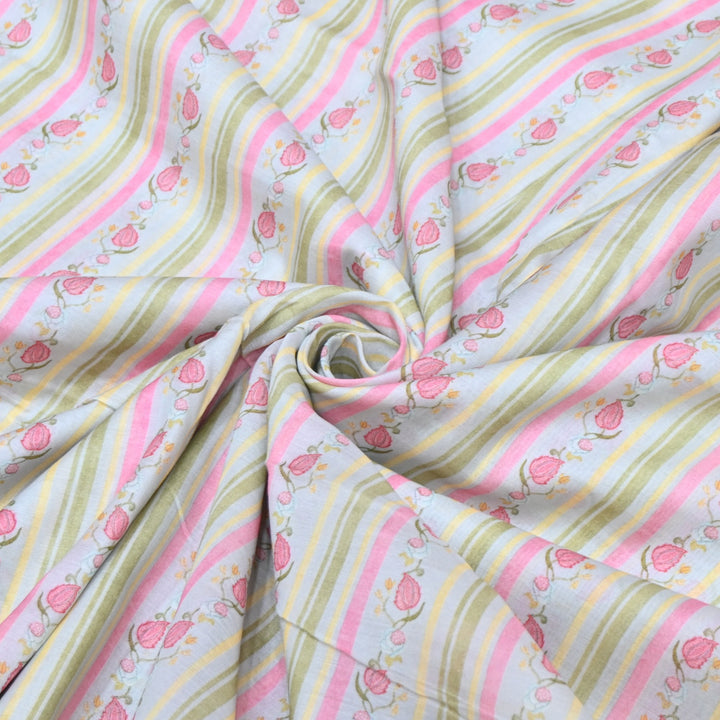 Multi Color Mul Chanderi Digital Print Fabric GT0185-2