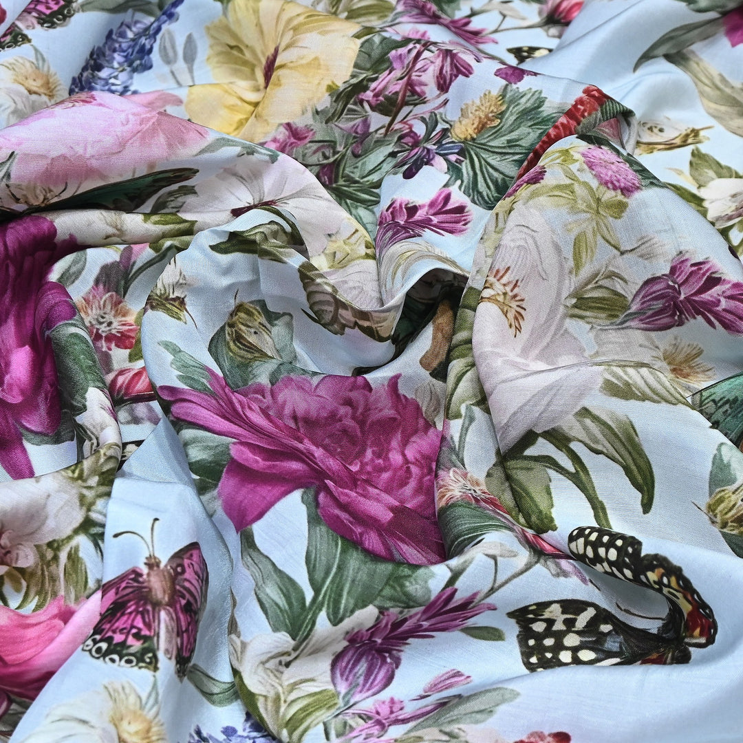 Premium Multicolor Muslin Digital Print Fabric - 000844-10