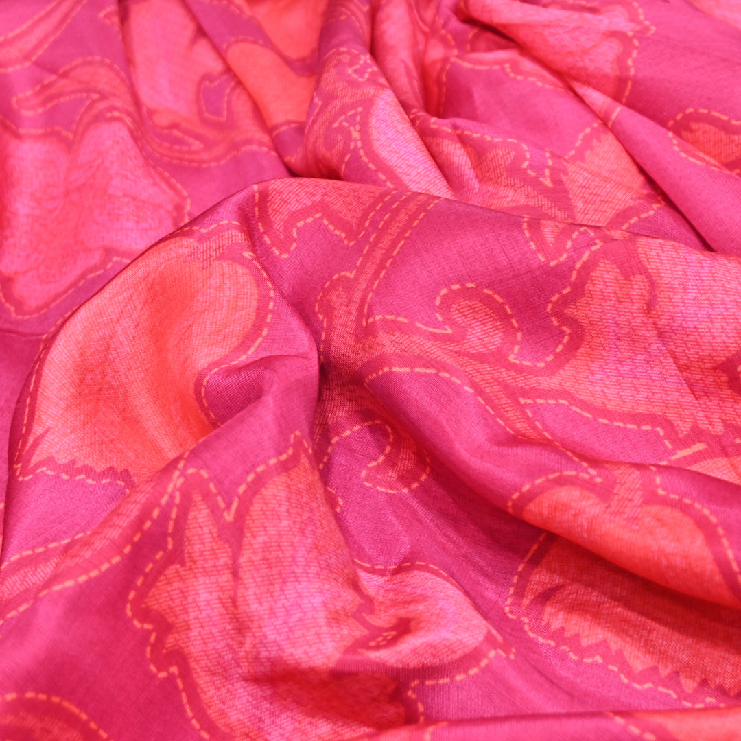 Multicolor Muslin Digital Print Fabric-KTP44-24