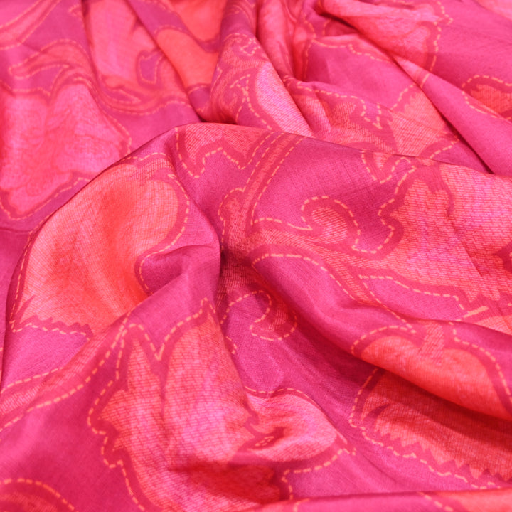 Multicolor Muslin Digital Print Fabric-KTP44-24