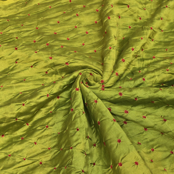 Pure Silk Chanderi Bandhani Fabric