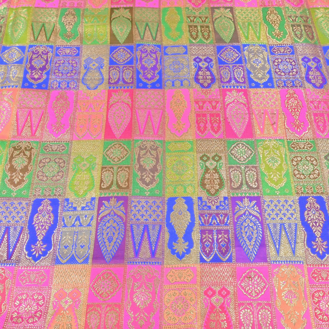 Multi Colour Rangoli Brocade Fabrics