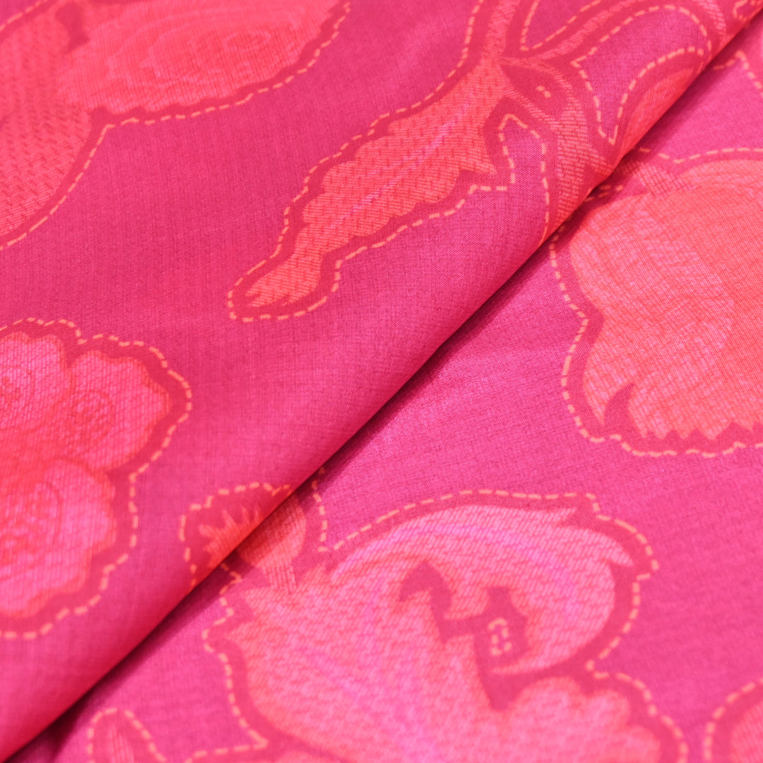 Multicolor Muslin Digital Print Fabric-KTP44-24