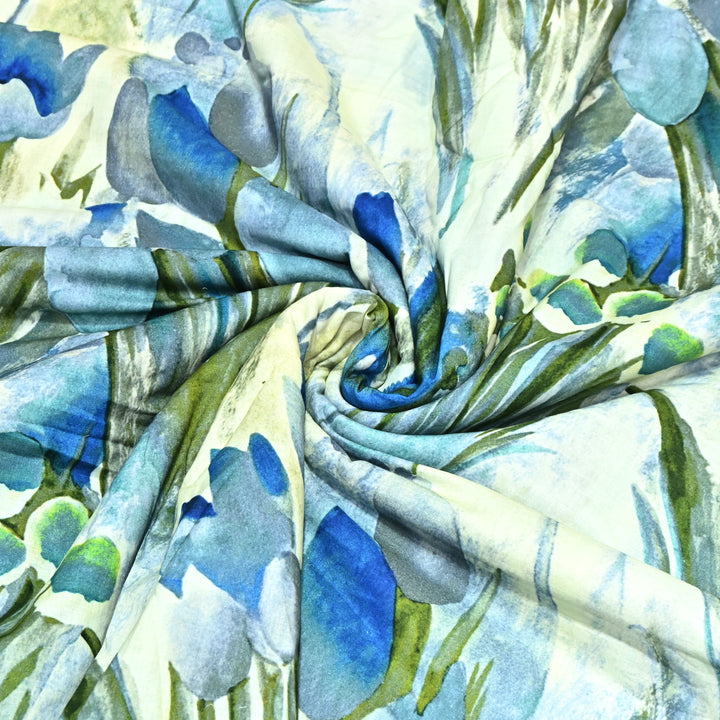 Designer Floral Cotton Digital Print Fabric-Soft Breathable Designer Cotton Fabric SNT165-14