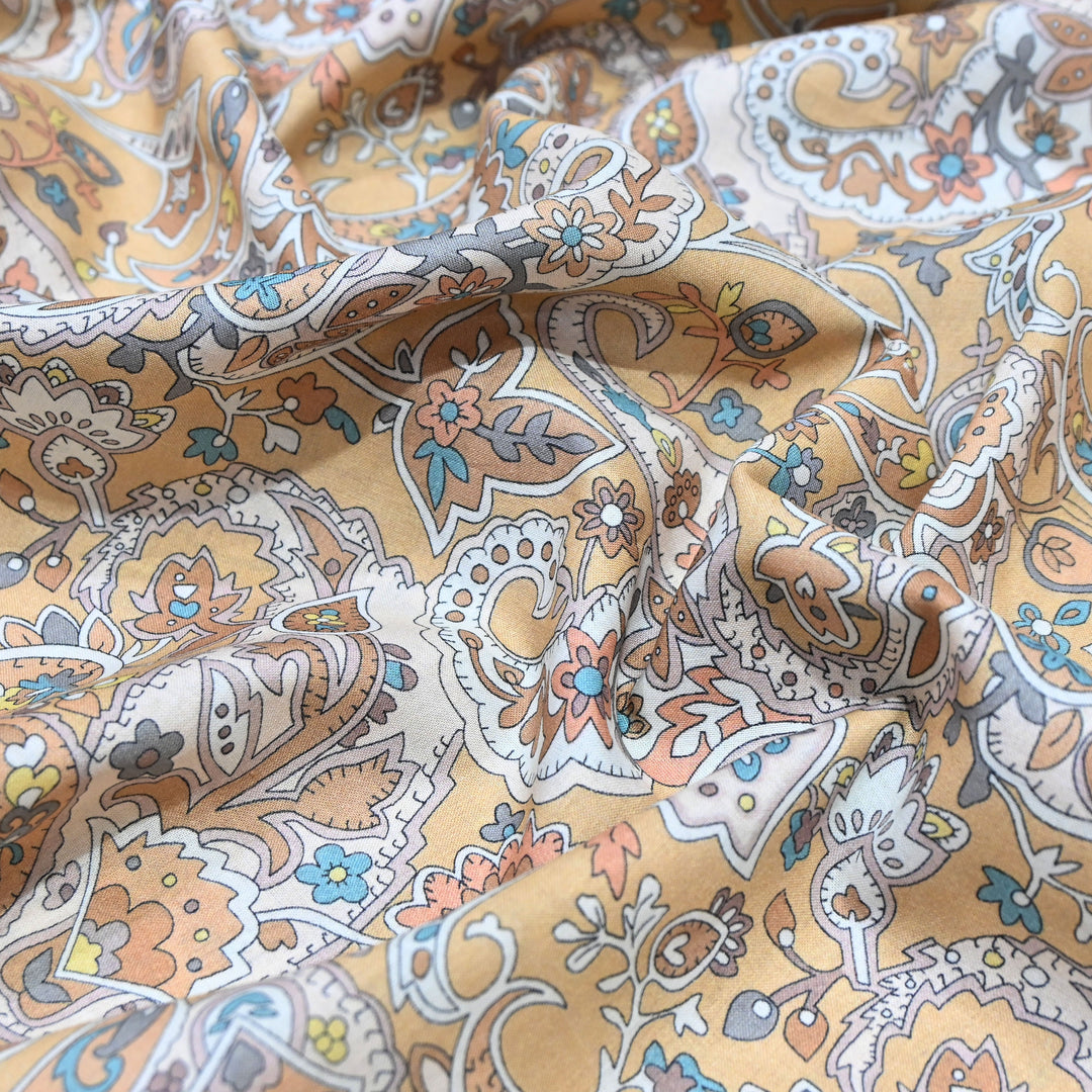 Taffy Yellow Italian Lawn Print Fabric