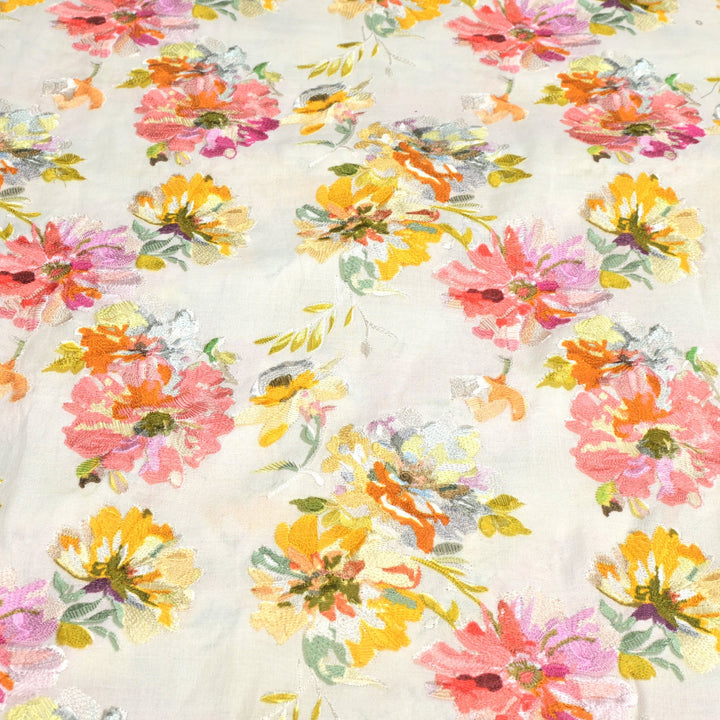 Moss Cotton Multi Thread Embroidery Fabrics