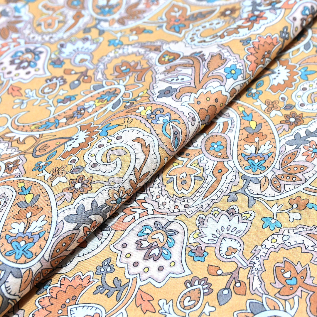Taffy Yellow Italian Lawn Print Fabric