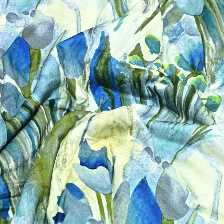 Designer Floral Cotton Digital Print Fabric-Soft Breathable Designer Cotton Fabric SNT165-14