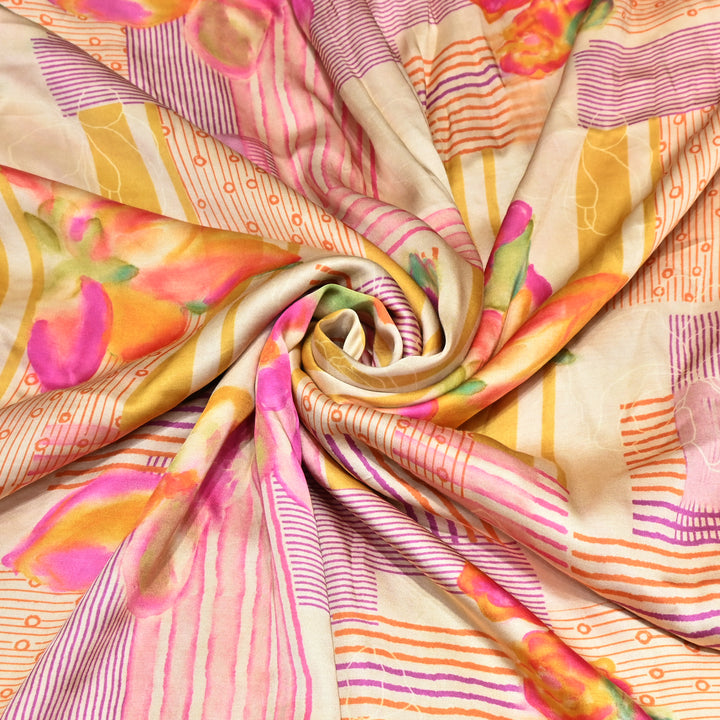 Bemberg Satin Digital Print Fabric– Soft Luxury Designer Satin Fabric 001333-03