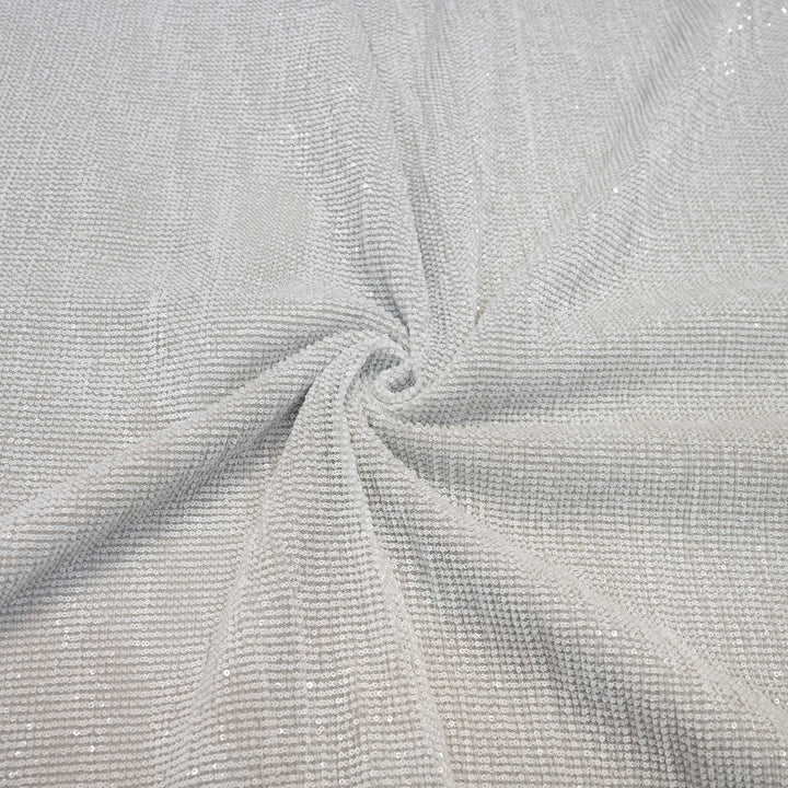 White Dubai Imported Net Fabric with Sequins Embroidery