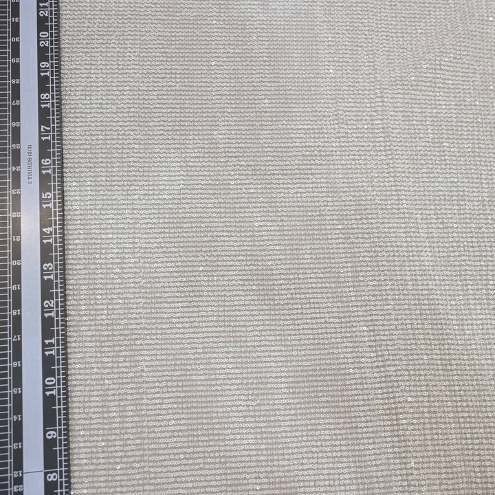 White Dubai Imported Net Fabric with Sequins Embroidery