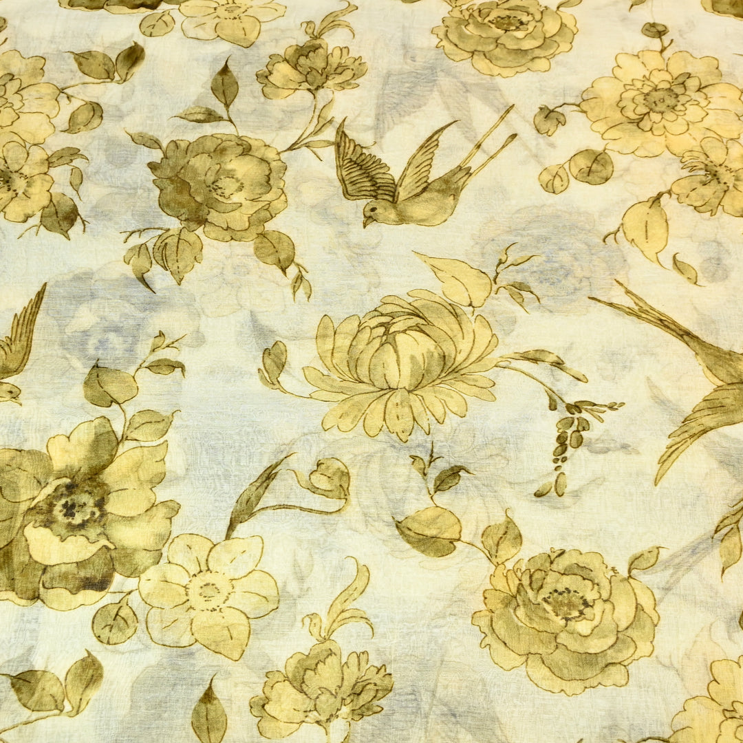 Mul Chanderi Digital Print Fabric - Soft Lightweight Designer Fabric GT0185-1C