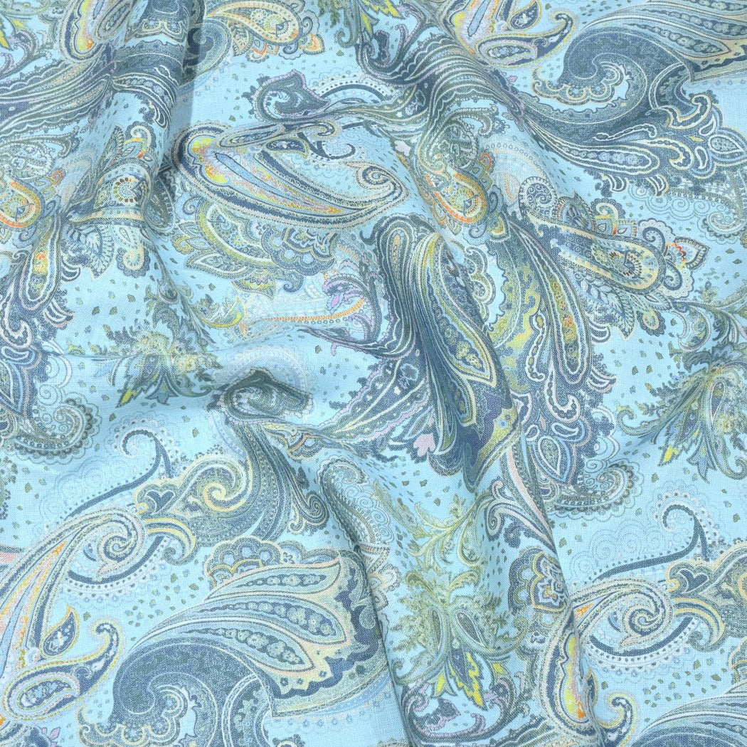 Tropical Blue Linen, Digital Print Fabrics