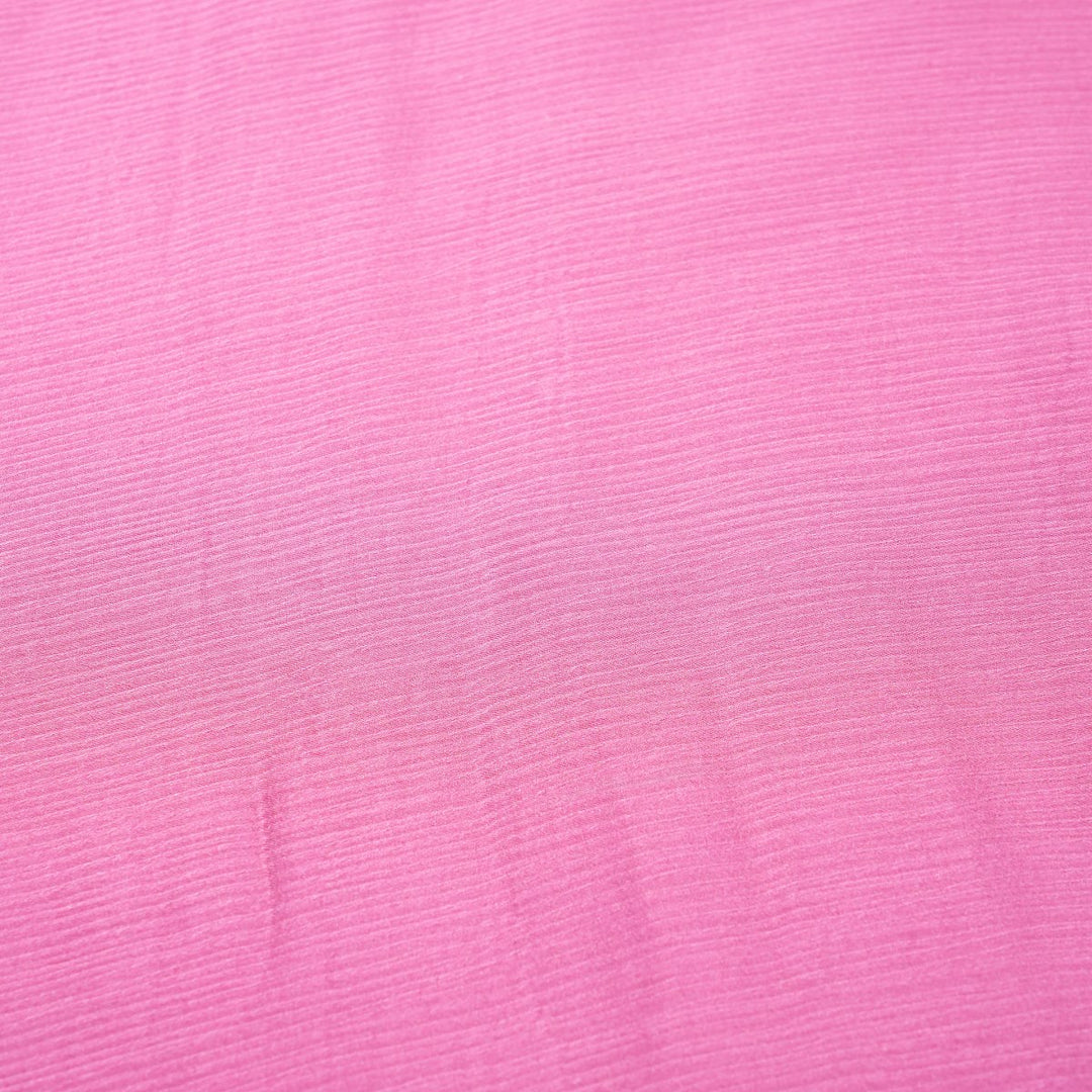 Thulian Pink Colour Satin Chiffon Fabrics