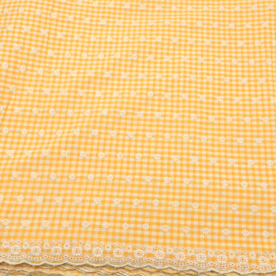 Cotton Checks Chikan Buti Fabrics
