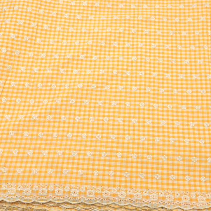 Cotton Checks Chikan Buti Fabrics