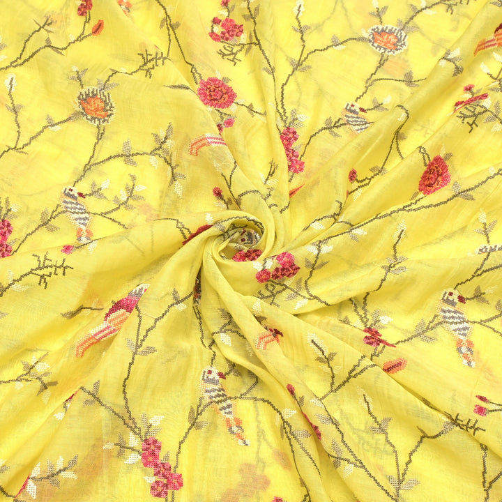 Mul Chanderi Crosstitch Embroidery Fabrics