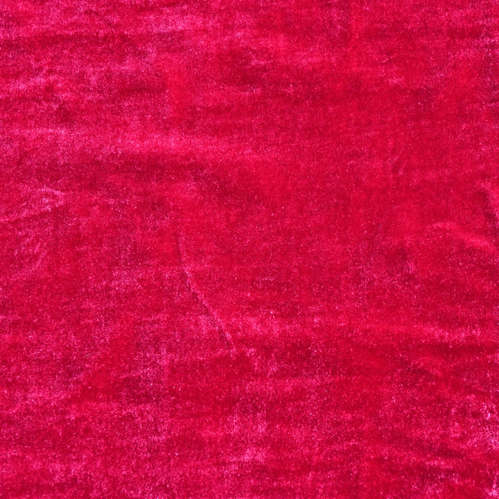 Rose Red Color Plain Pure Silk Velvet Fabrics