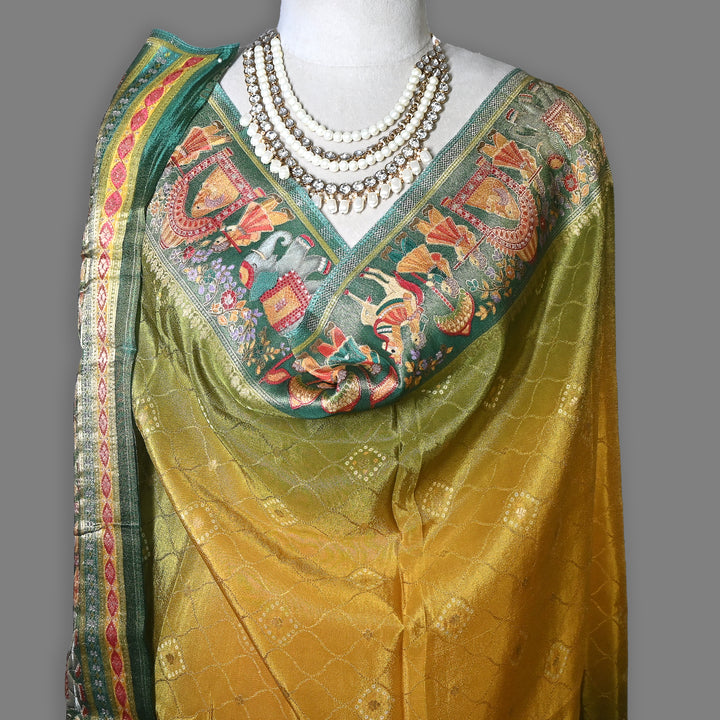 Tissue Zari Jacquard Print Dupatta – Elegant Ethnic Dupatta for Women- 0PTJP4-3