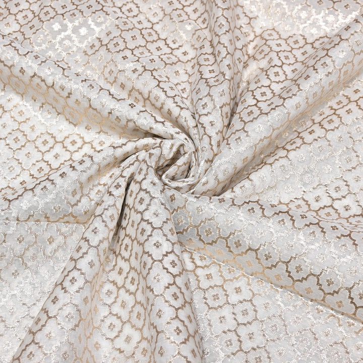 Banarasi Chanderi Gold Mat Zari Fabric – Premium Designer Ethnic Wear Fabric 000313-3