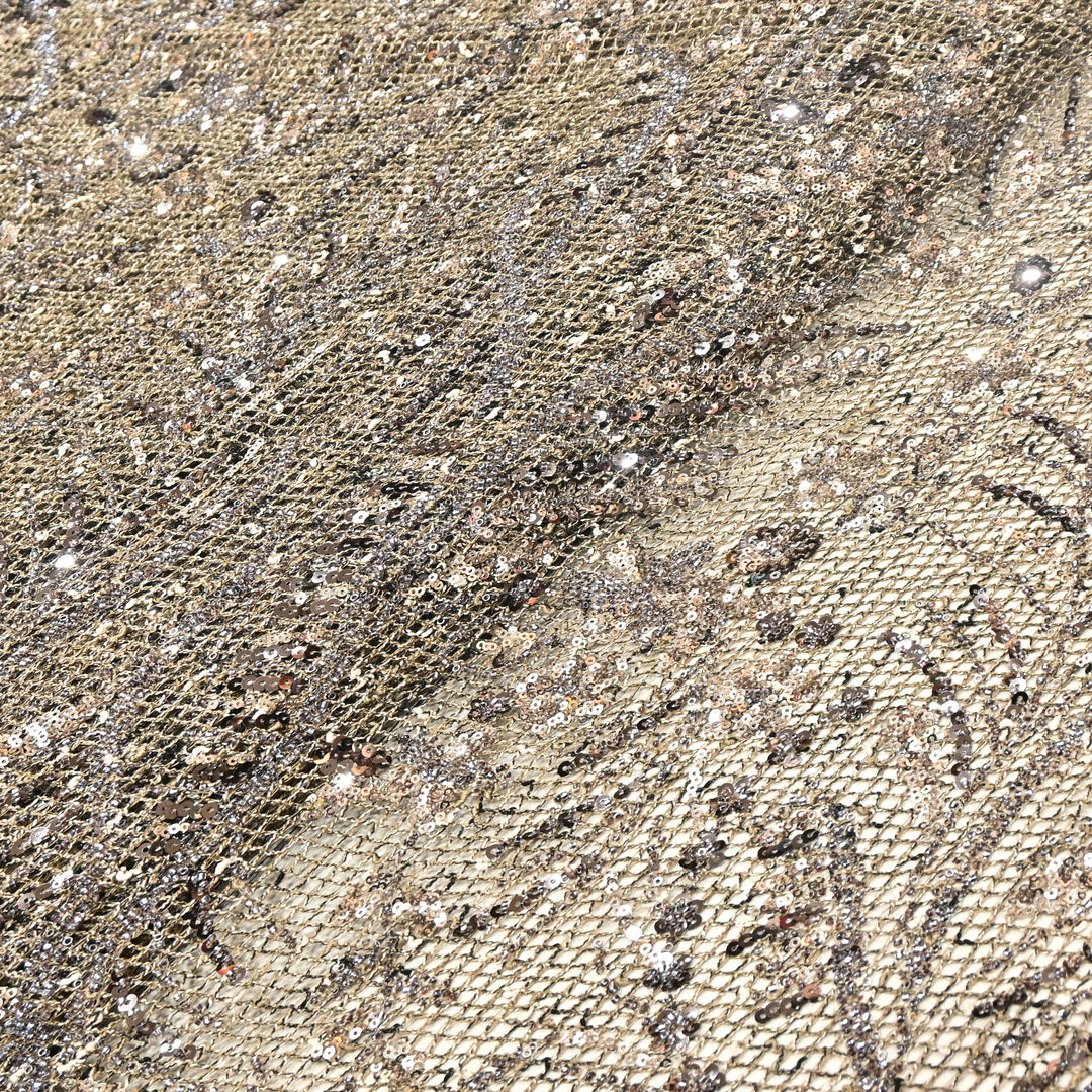Beautiful Imported Net Cut Dana & Sequins Embroidery Designer Fabric EC1533-2C