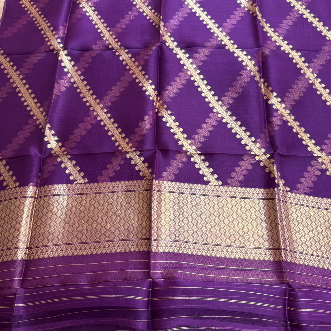 Pure Dupion Silk & Banarasi Unstitched Suit Set | AS0033