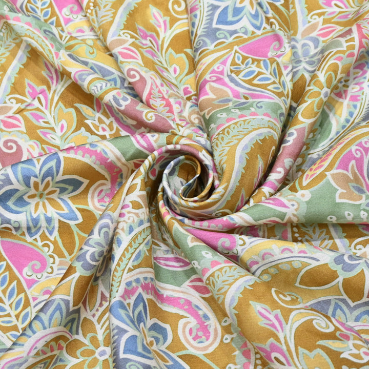 Multicolor Muslin Digital Print Fabric-000844-19