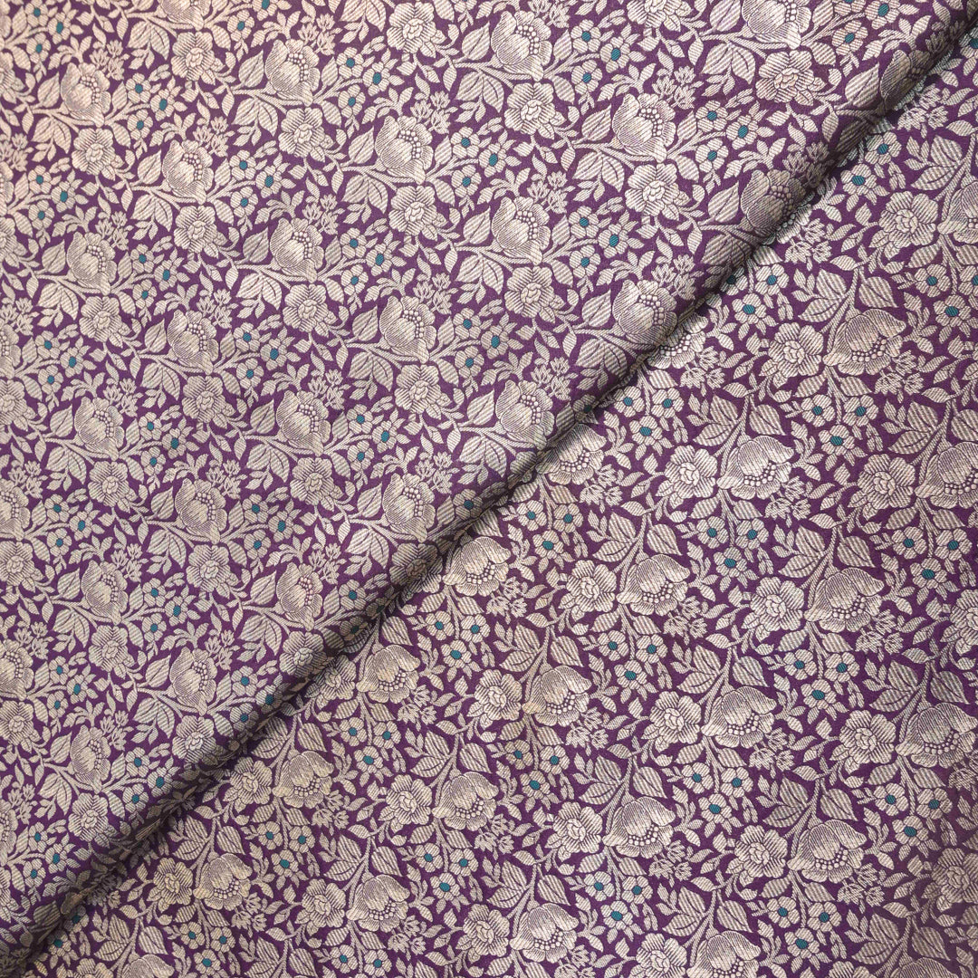 Deep Purple Silk Meena Zari Brocade | B-22-186