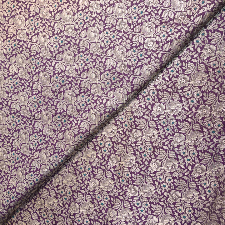 Deep Purple Silk Meena Zari Brocade | B-22-186