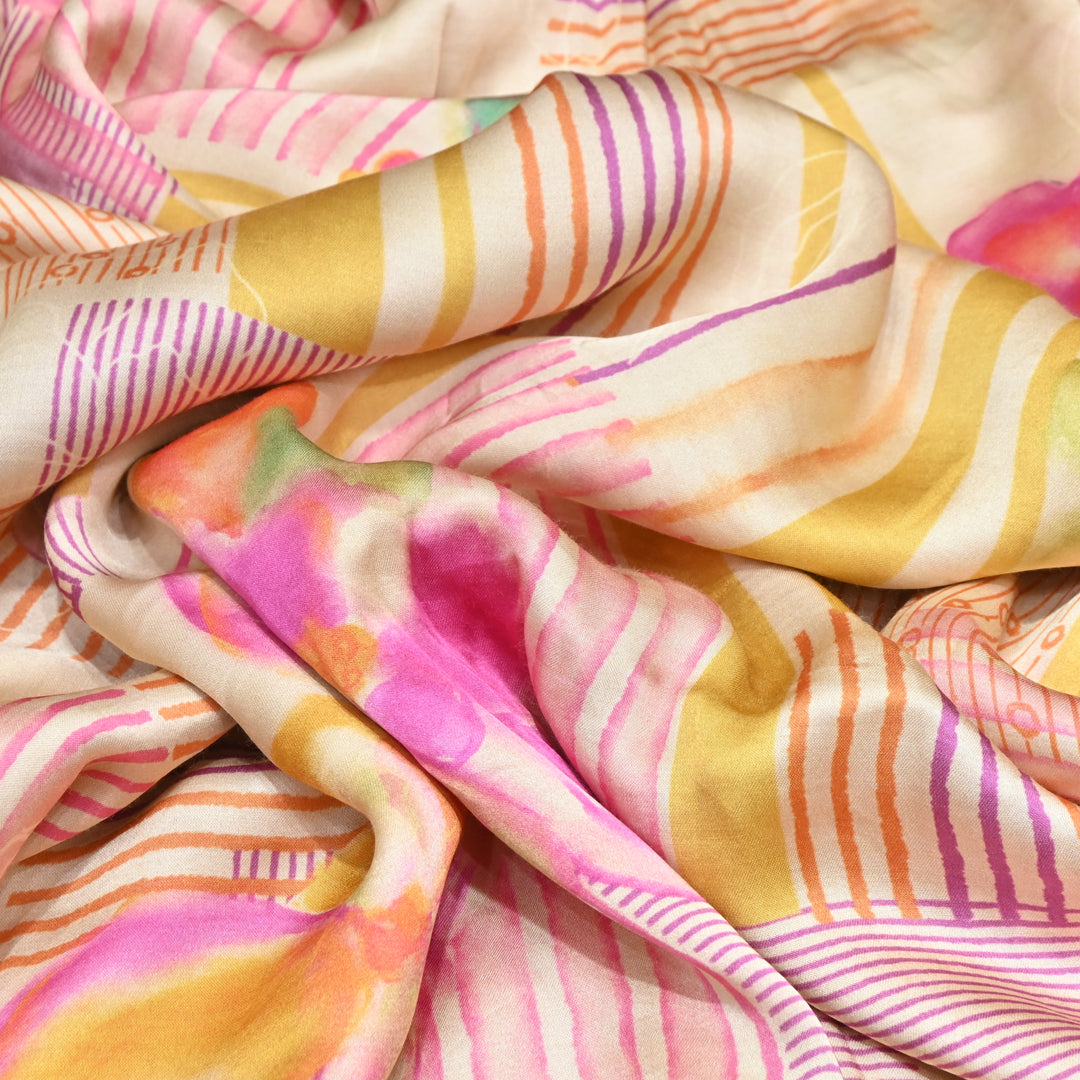 Bemberg Satin Digital Print Fabric– Soft Luxury Designer Satin Fabric 001333-03