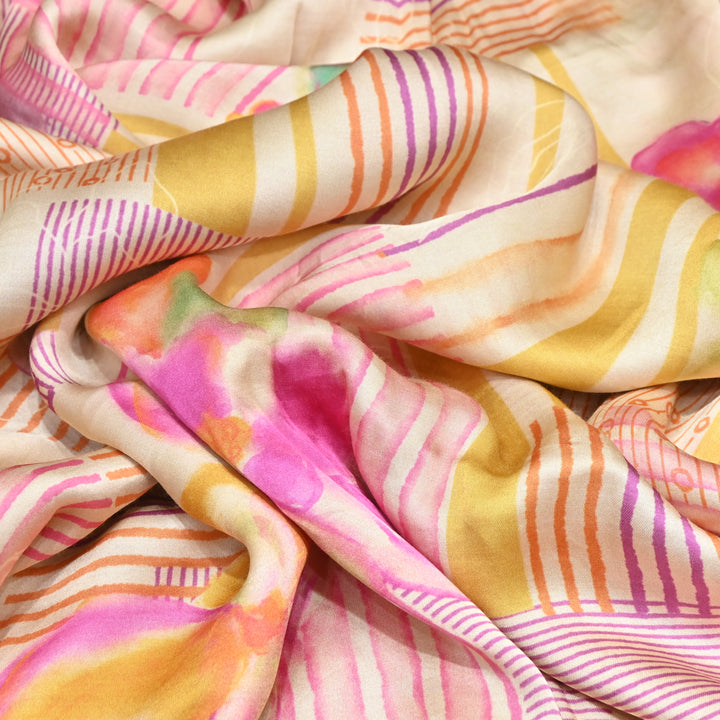 Bemberg Satin Digital Print Fabric– Soft Luxury Designer Satin Fabric 001333-03
