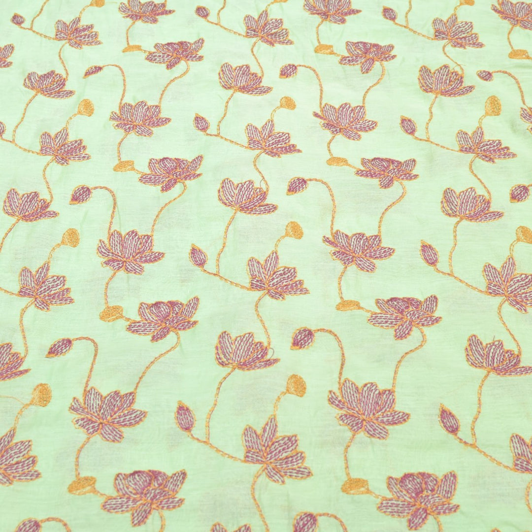 Dyed Mul Chanderi Thread Embroidery Fabrics