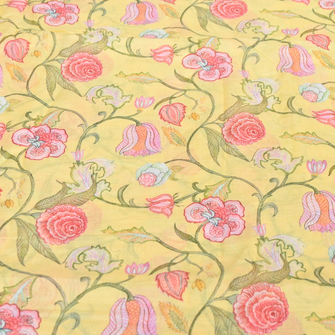 Multi Color Mul Chanderi Digital Print Fabric GT0185-3