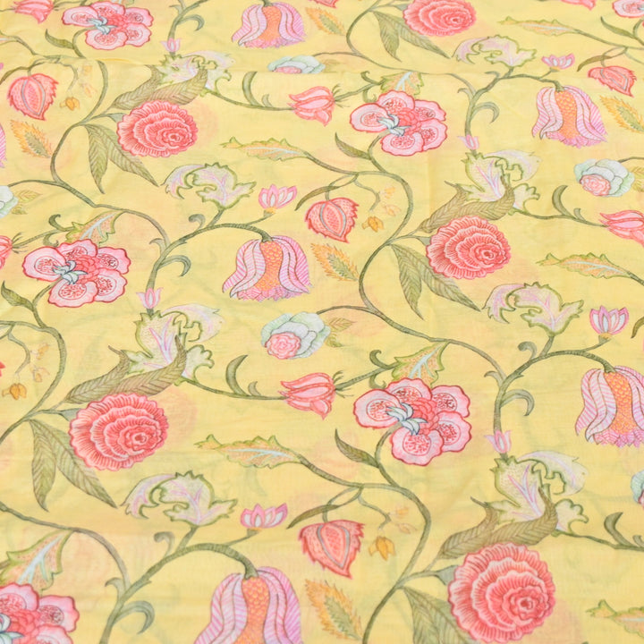 Multi Color Mul Chanderi Digital Print Fabric GT0185-3