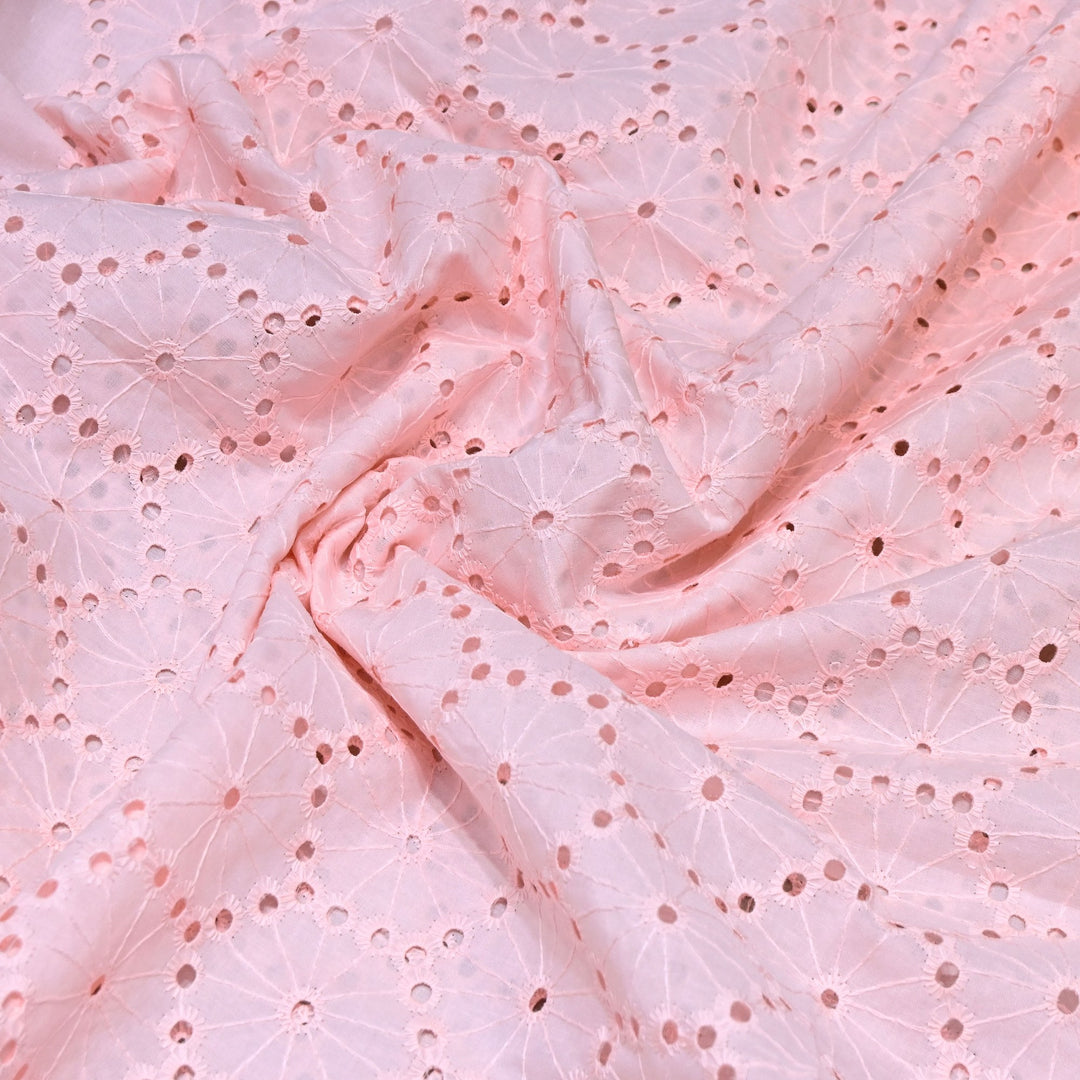 Cotton Chikan Cutwork Fabric- Lightweight Designer Embroidery Fabric- GF8993-1