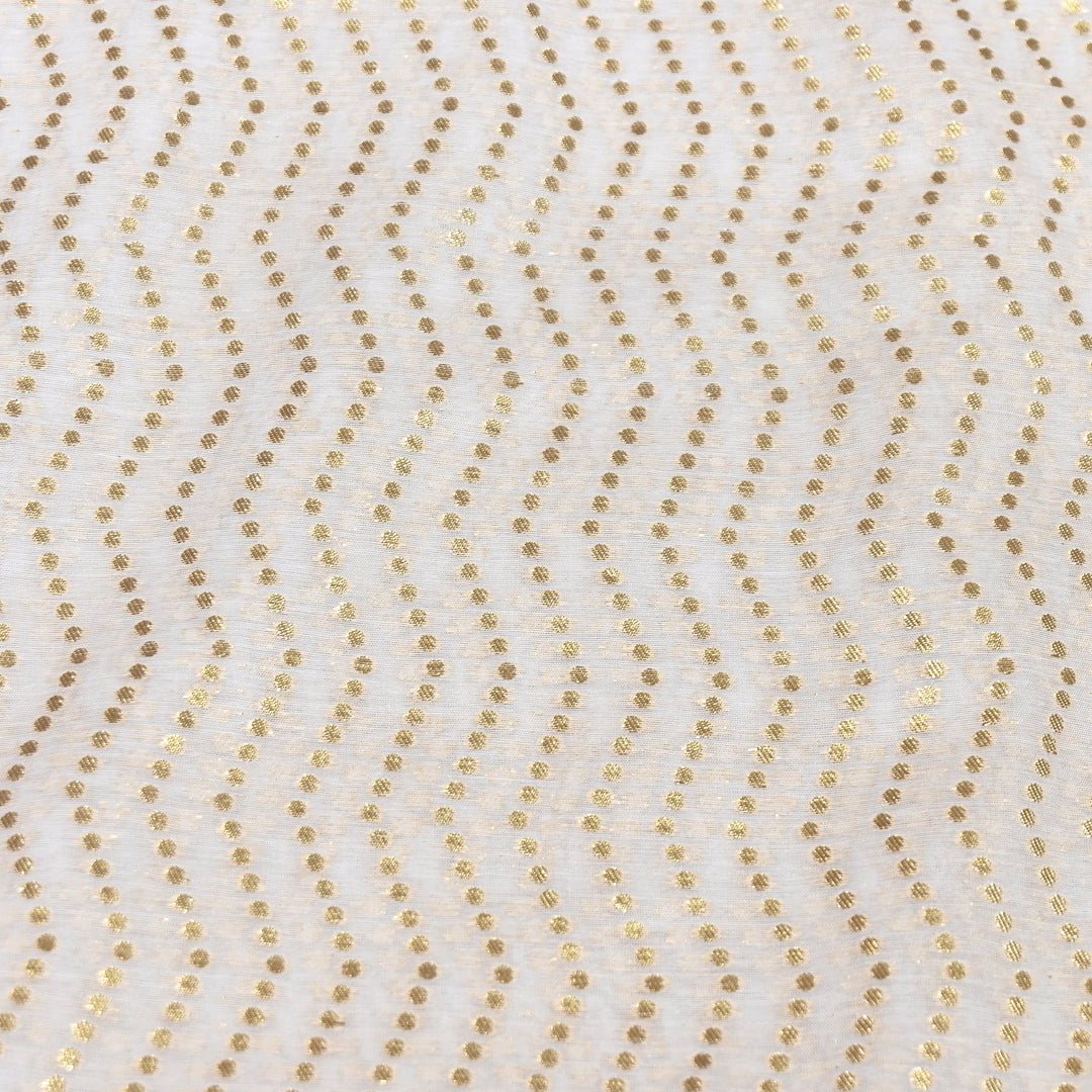 Banarasi Chanderi Gold Zari Fabric 44" – Luxury Ethnic Designer Fabric