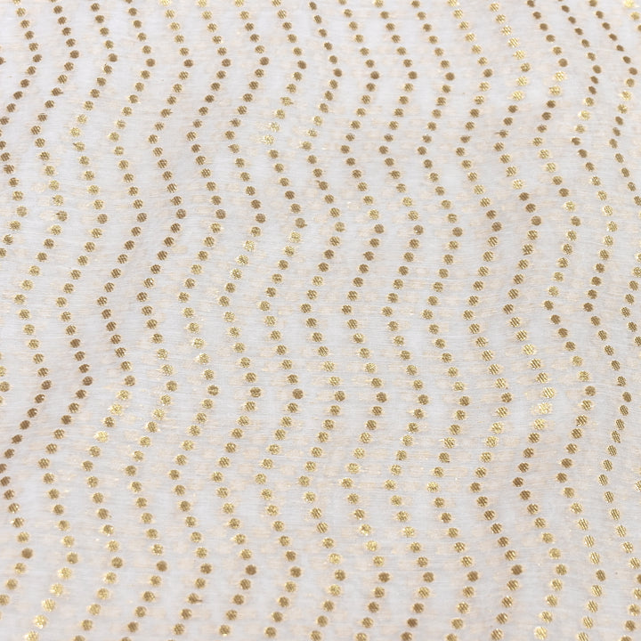 Banarasi Chanderi Gold Zari Fabric 44" – Luxury Ethnic Designer Fabric