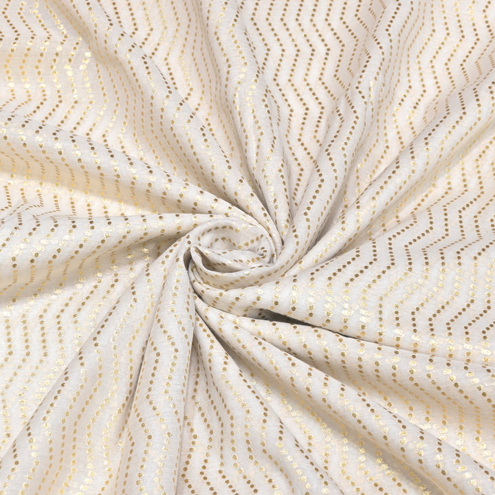 Banarasi Chanderi Gold Zari Fabric 44" – Luxury Ethnic Designer Fabric