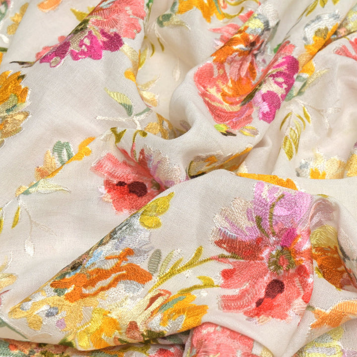 Moss Cotton Multi Thread Embroidery Fabrics