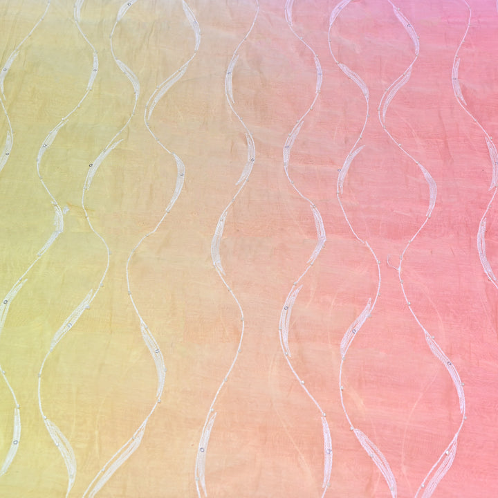 4D Shaded Mul Chanderi Embroidery Fabric - Designer Chanderi Fabrics-GP4036A-1