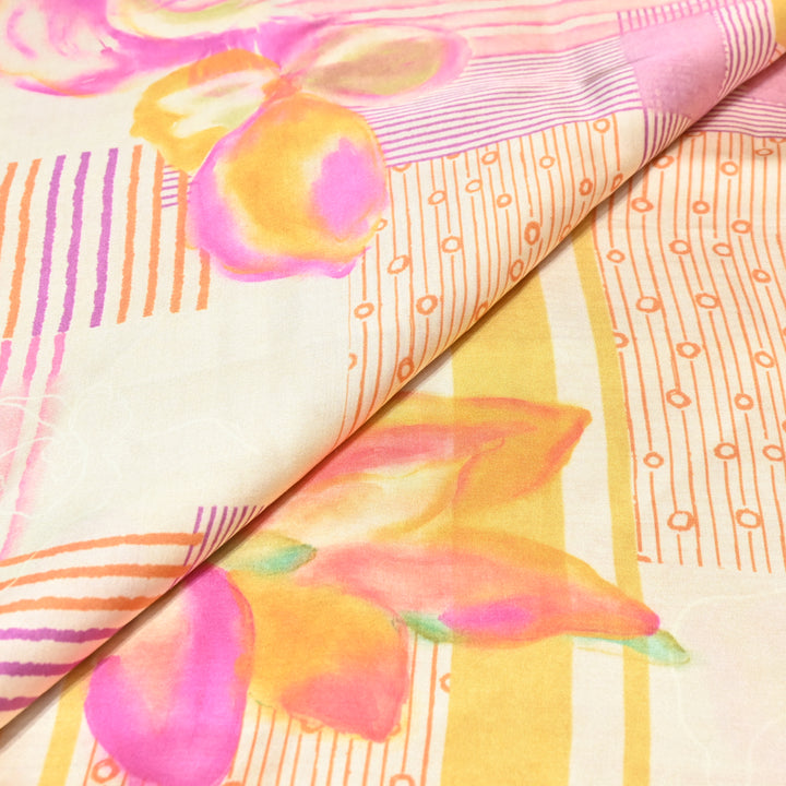 Bemberg Satin Digital Print Fabric– Soft Luxury Designer Satin Fabric 001333-03