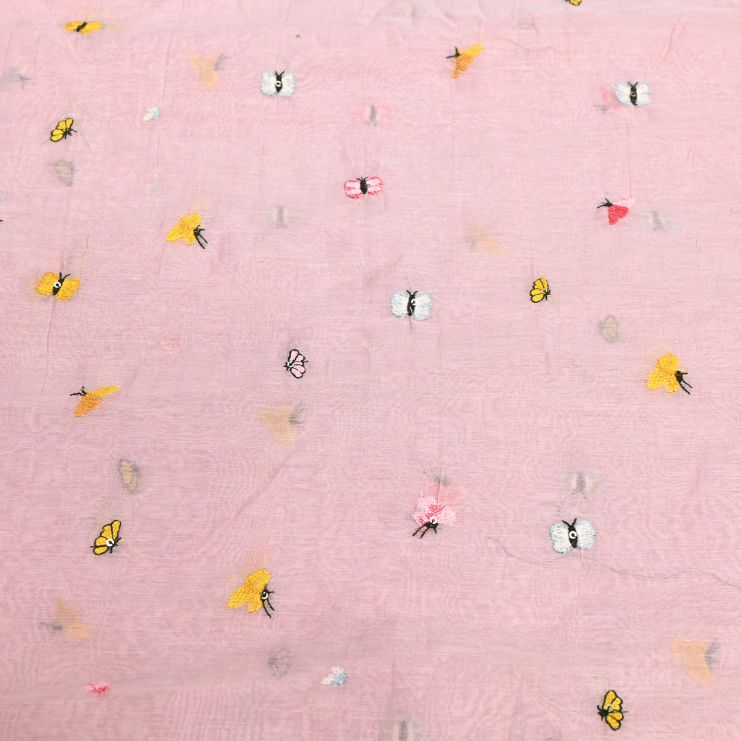 Mal Chanderi Thread Embroidery Fabric – Lightweight Elegant Designer Fabric- V2370C-03