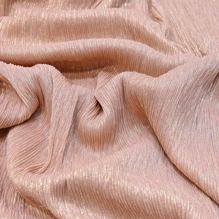 Nude Shade Crinkled Moonlight Fabric
