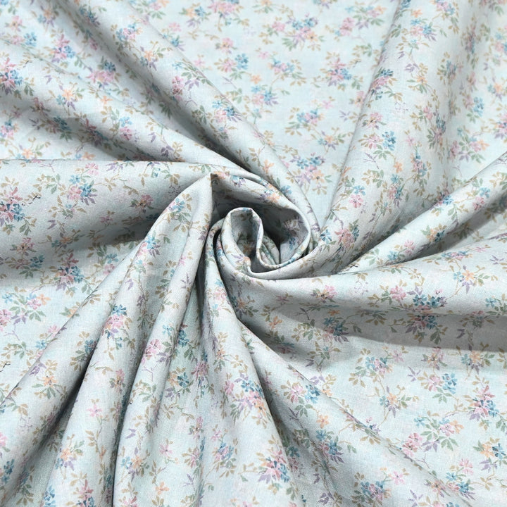 White Mist Italian Lawn Print Fabric