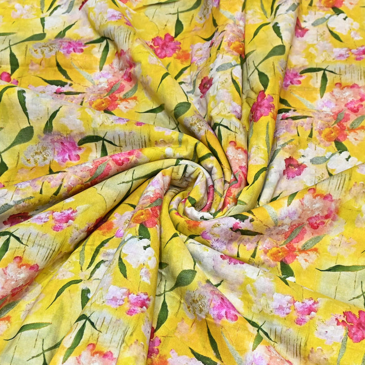 Designer Floral Cotton Digital Print Fabric-Soft Breathable Designer Cotton Fabric SNT165-8