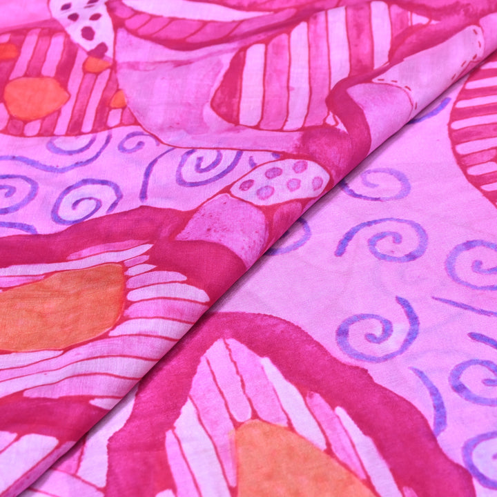 Multicolor Muslin Digital Print Fabric-KTP44-25