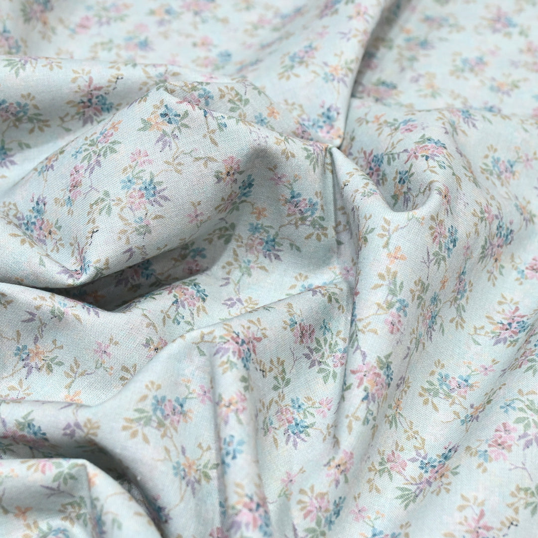 White Mist Italian Lawn Print Fabric