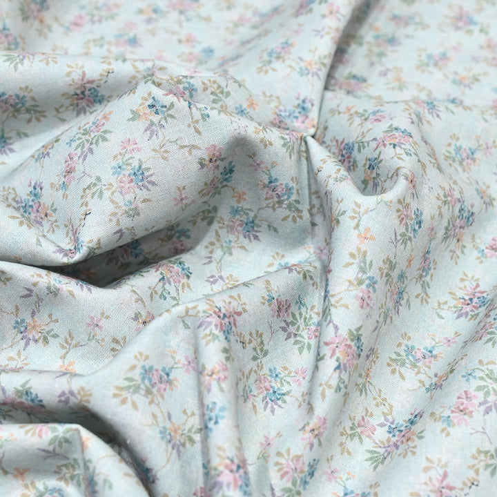 White Mist Italian Lawn Print Fabric