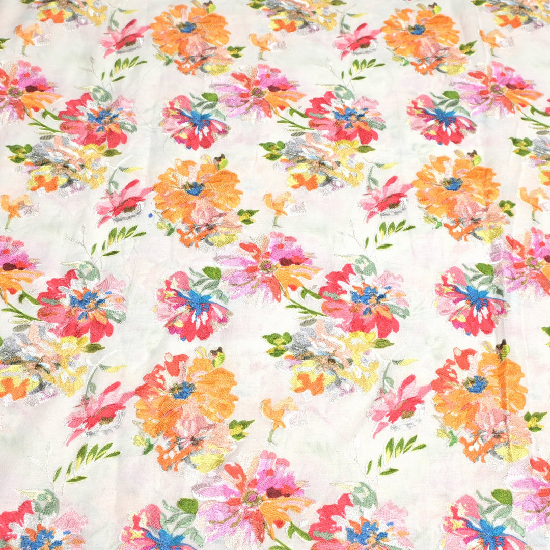 Moss Cotton Multi Thread Embroidery Fabrics