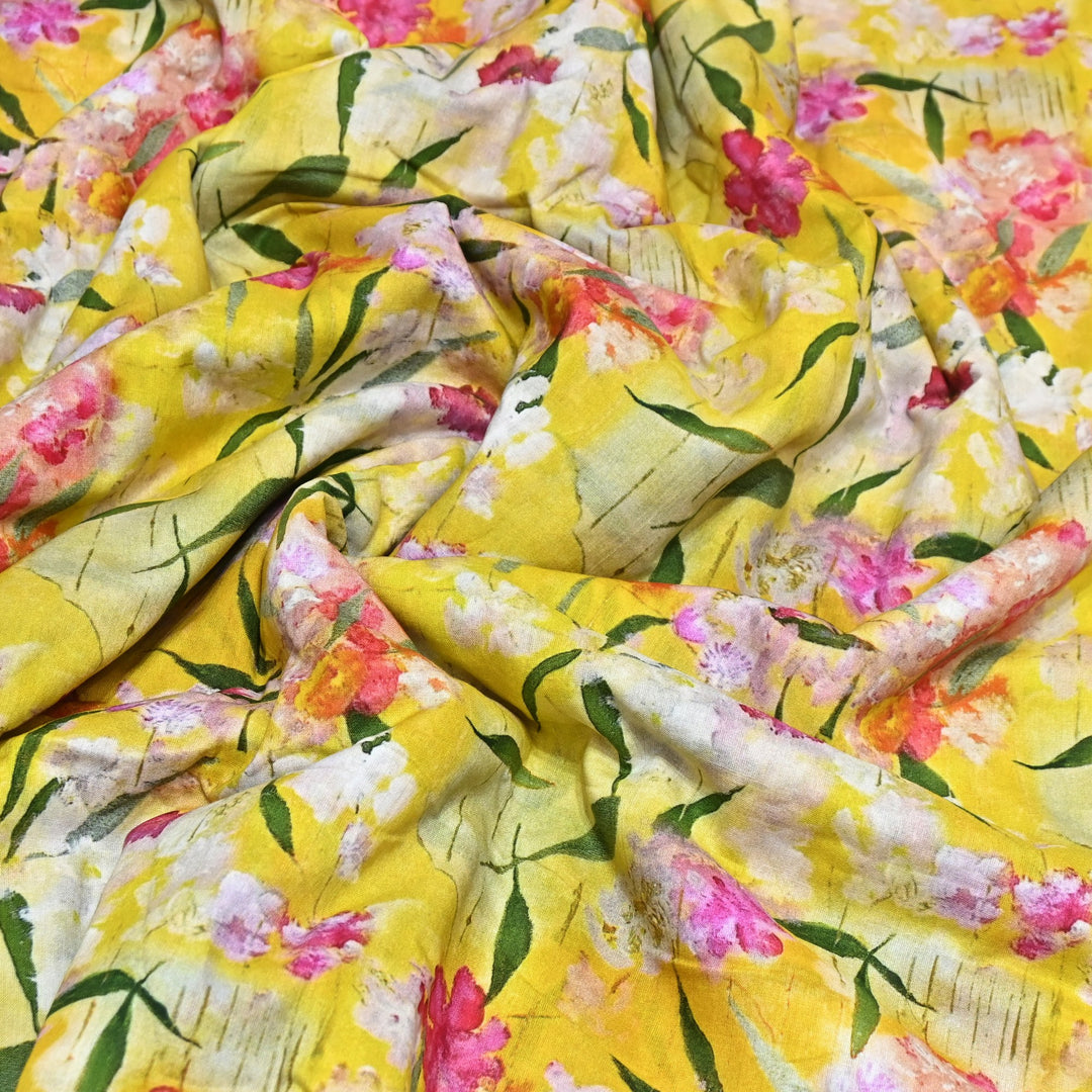 Designer Floral Cotton Digital Print Fabric-Soft Breathable Designer Cotton Fabric SNT165-8